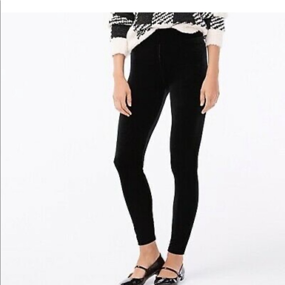 NWT J.Crew Stretch Velvet Leggings Black - Size M - Item AD246 $49.50 - Picture 2 of 4